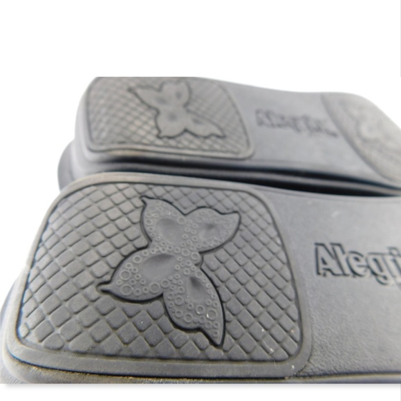 ALEGRIA Black Textured Mary Jane Platform Flats 37 - Picture 7 of 8